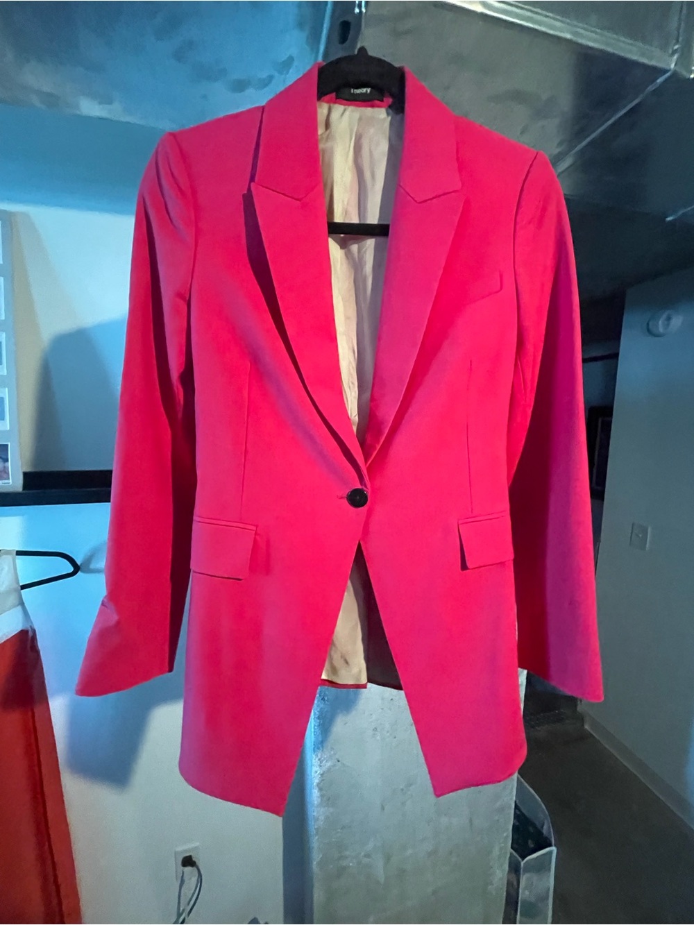 Theory Watermelon Single-Button Blazer
